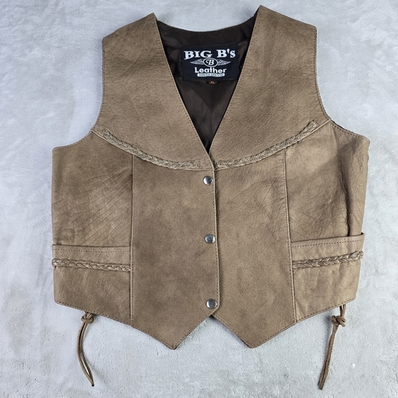 Big B'S Jackets & Blazers - Big B’s Leather South Dakota Leather Motorcycle Vest with Side Laces Sz XL